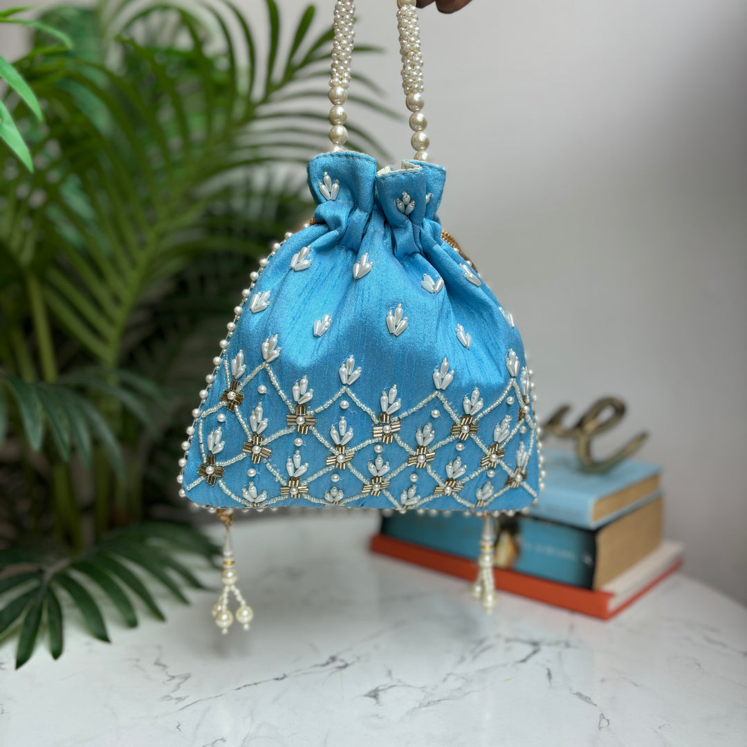 Premium silk potli bag for Indian weddings and celebrations