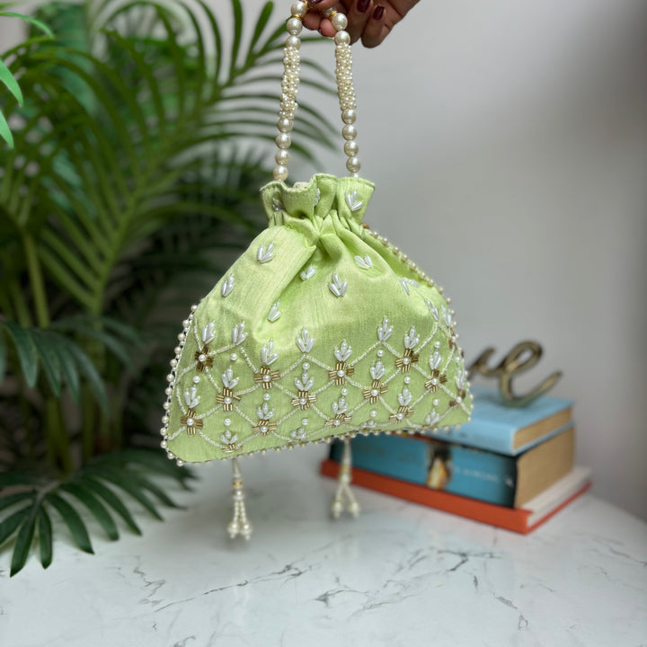 Premium silk potli bag for Indian weddings and celebrations