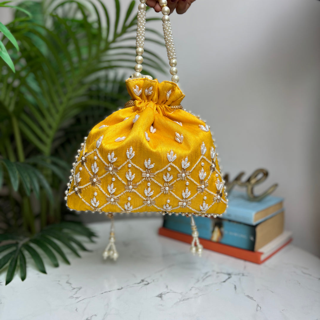 Premium silk potli bag for Indian weddings and celebrations