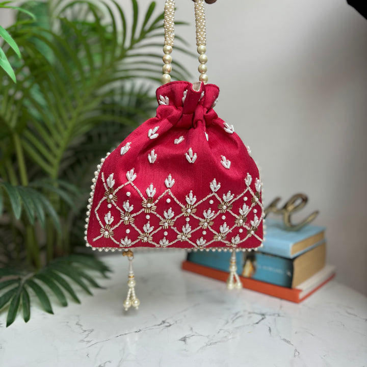 Premium silk potli bag for Indian weddings and celebrations