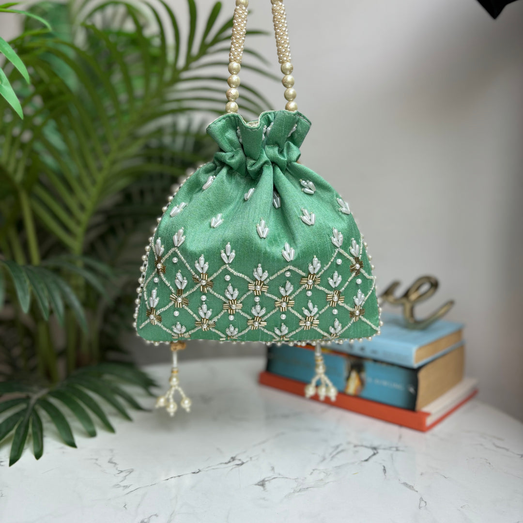 Premium silk potli bag for Indian weddings and celebrations