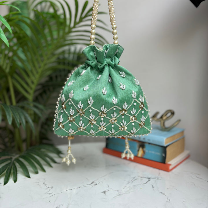 Premium silk potli bag for Indian weddings and celebrations