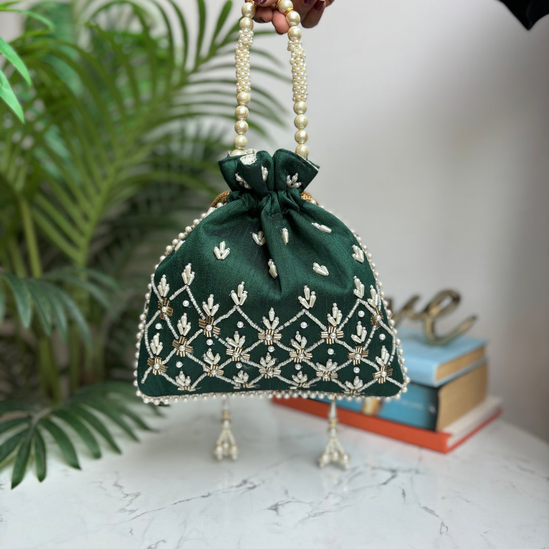 Premium silk potli bag for Indian weddings and celebrations