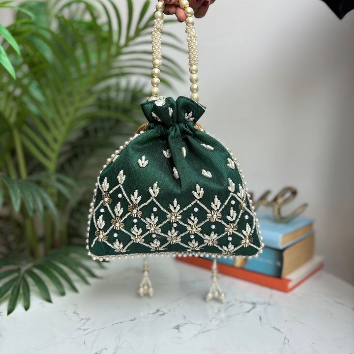 Premium silk potli bag for Indian weddings and celebrations