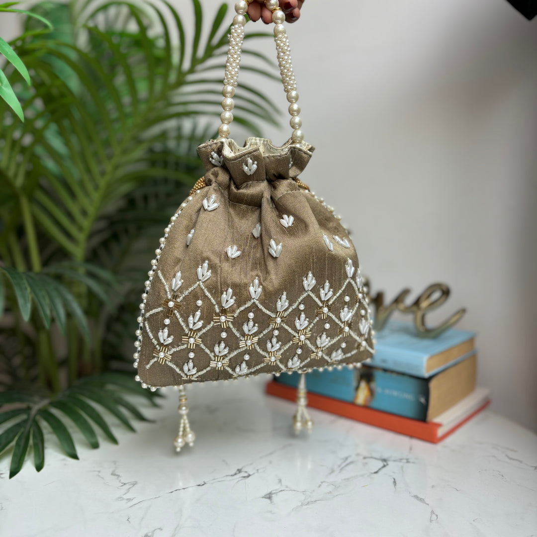 Premium silk potli bag for Indian weddings and celebrations