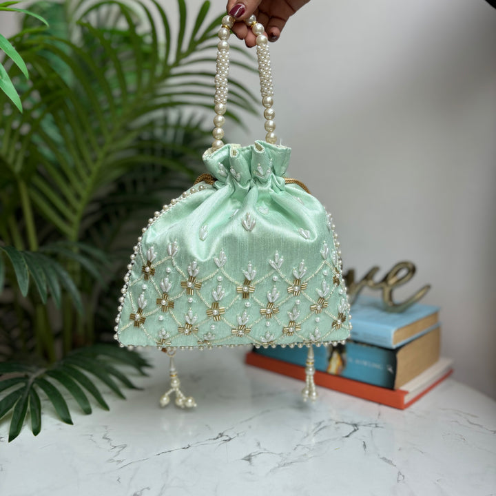 Premium silk potli bag for Indian weddings and celebrations