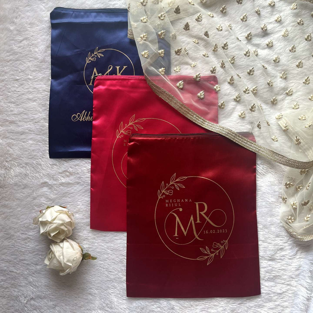 Satin Monogrammed Sari covers