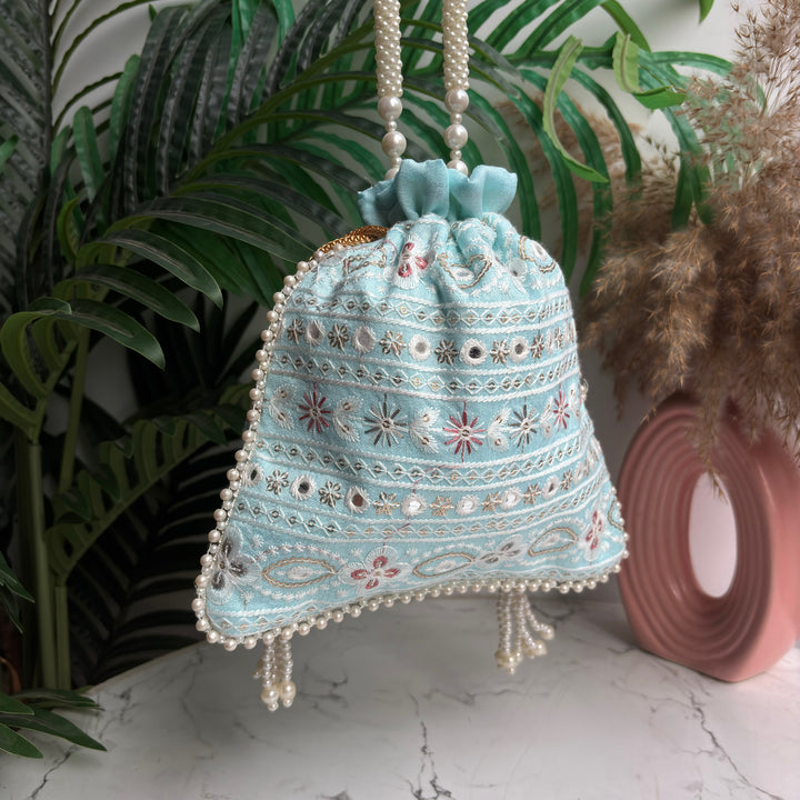 Chikankari Aayna Potli