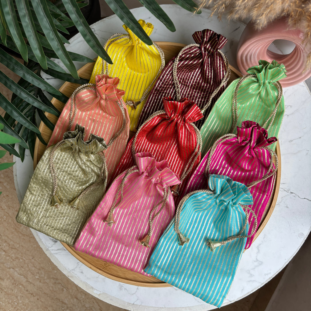 Vibrant striped Potlis