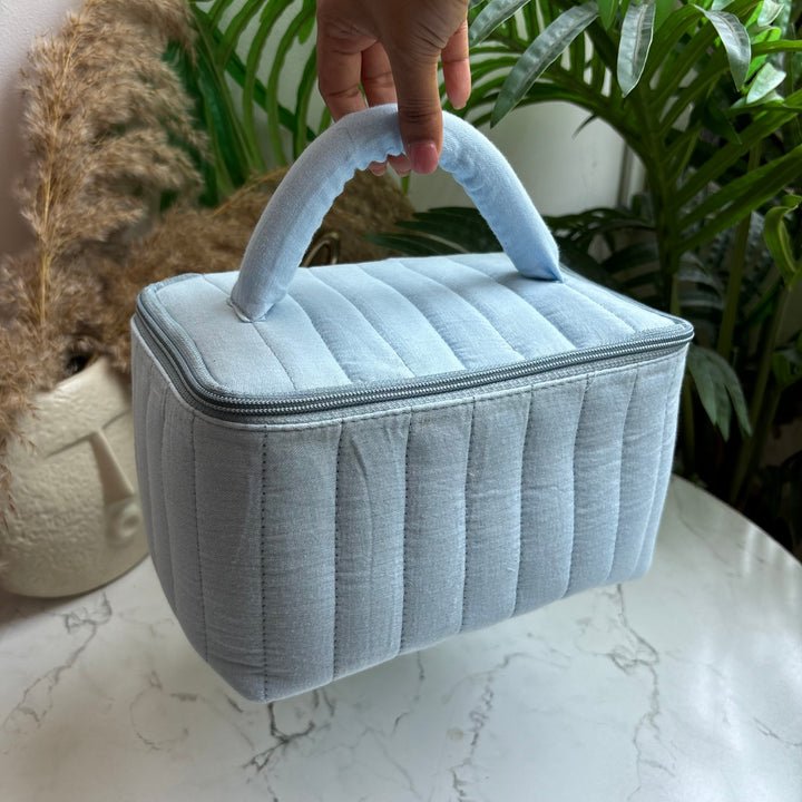 Luxe quilted travel pouch