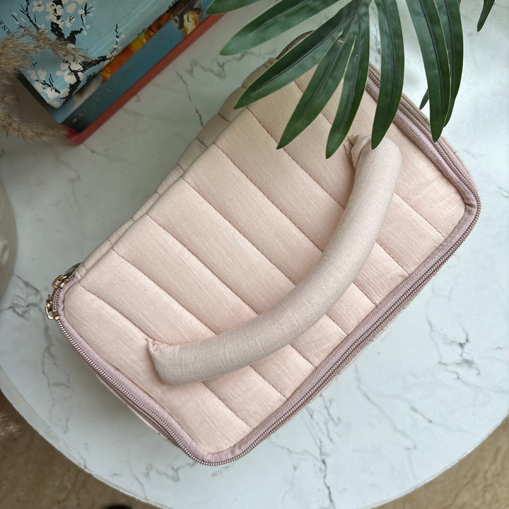 Luxe quilted travel pouch