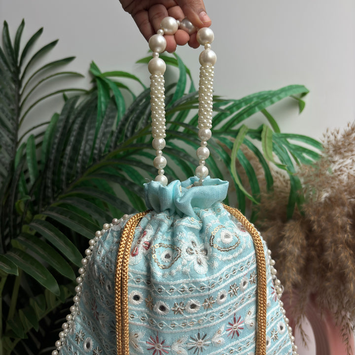 Chikankari Aayna Potli