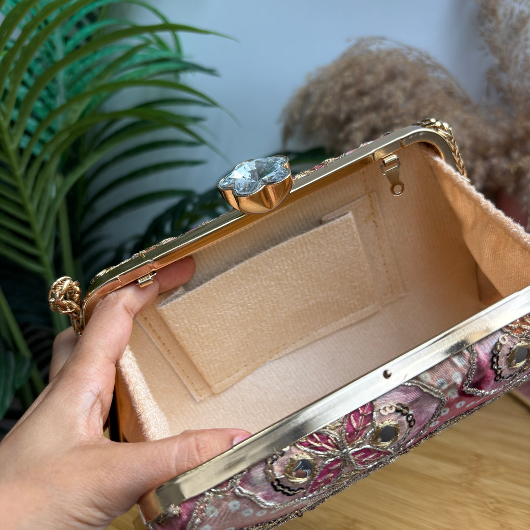 Bandhani mirror Frame Clutch