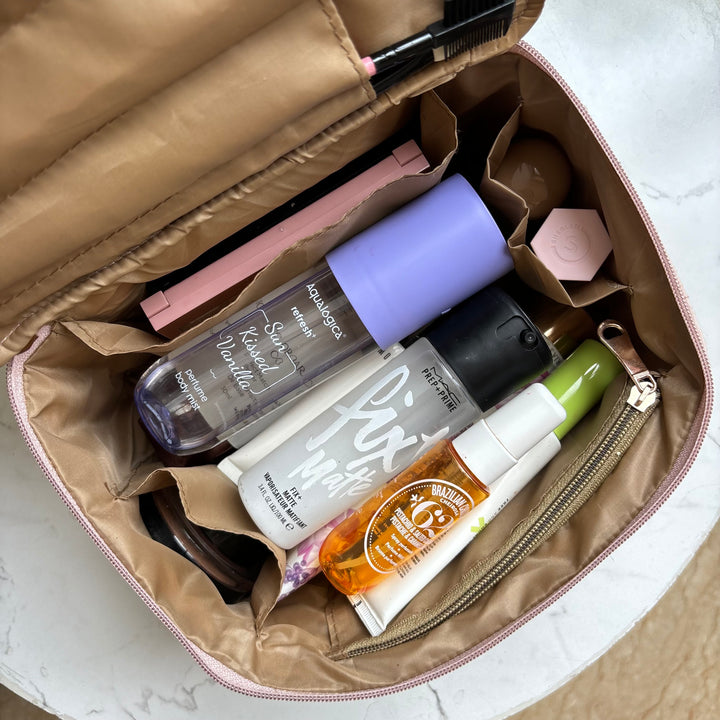 Luxe quilted travel pouch