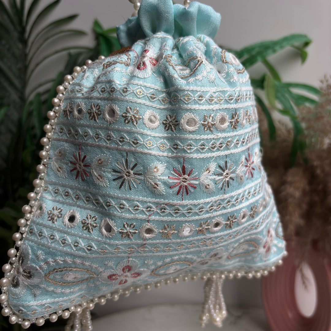 Chikankari Aayna Potli