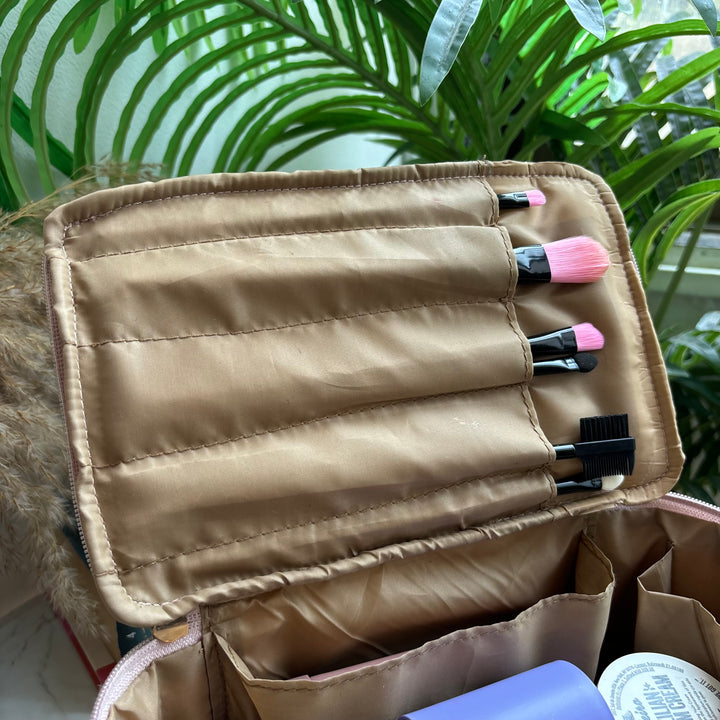 Luxe quilted travel pouch
