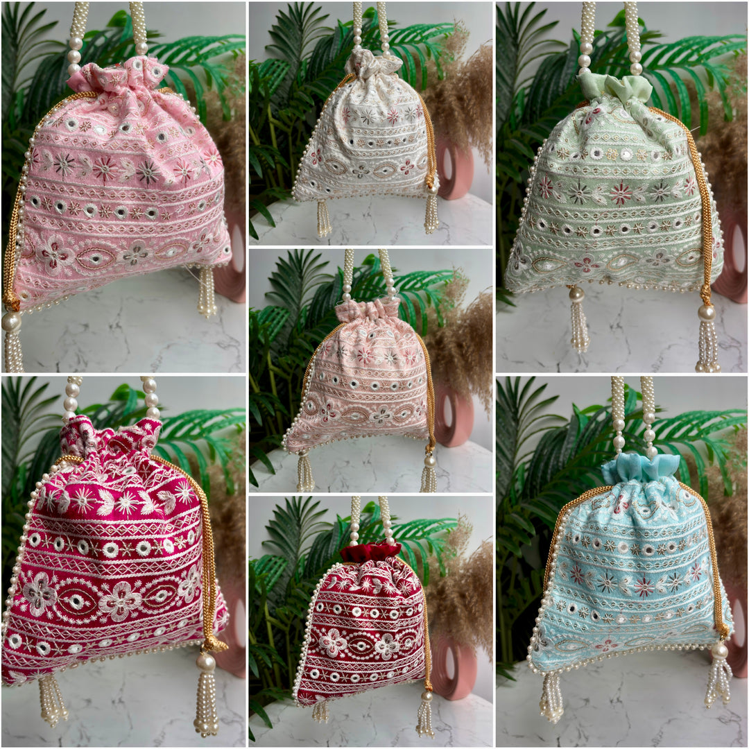 Chikankari Aayna Potli