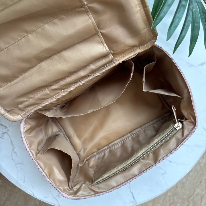 Luxe quilted travel pouch
