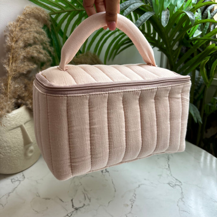 Luxe quilted travel pouch