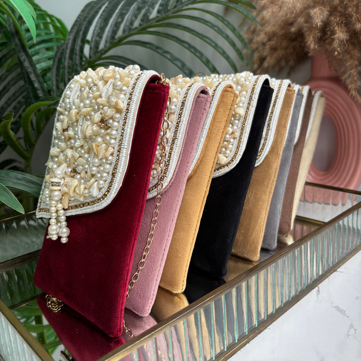 Suede Shell Handwork Mobile sleeve
