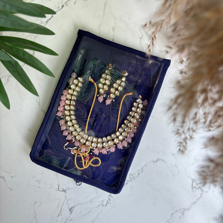 Stand-alone Necklace Trays - Navy blue - Set of 4