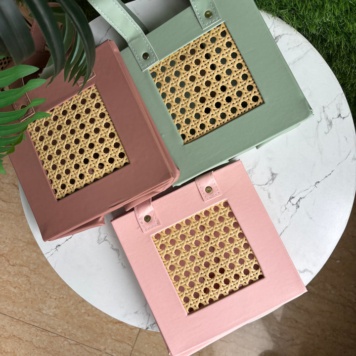 Mini Luxe Collapsible Rattan Bags