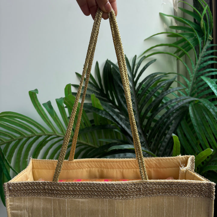 Raw silk Ganesh print Bags (Big size) - Bulk