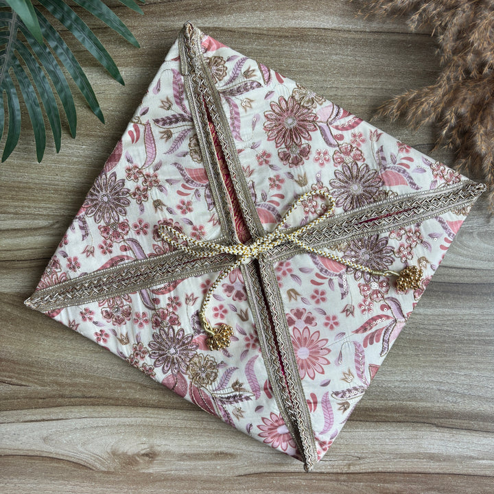 Floral Luxe Sari Wrap - Trousseau pouch