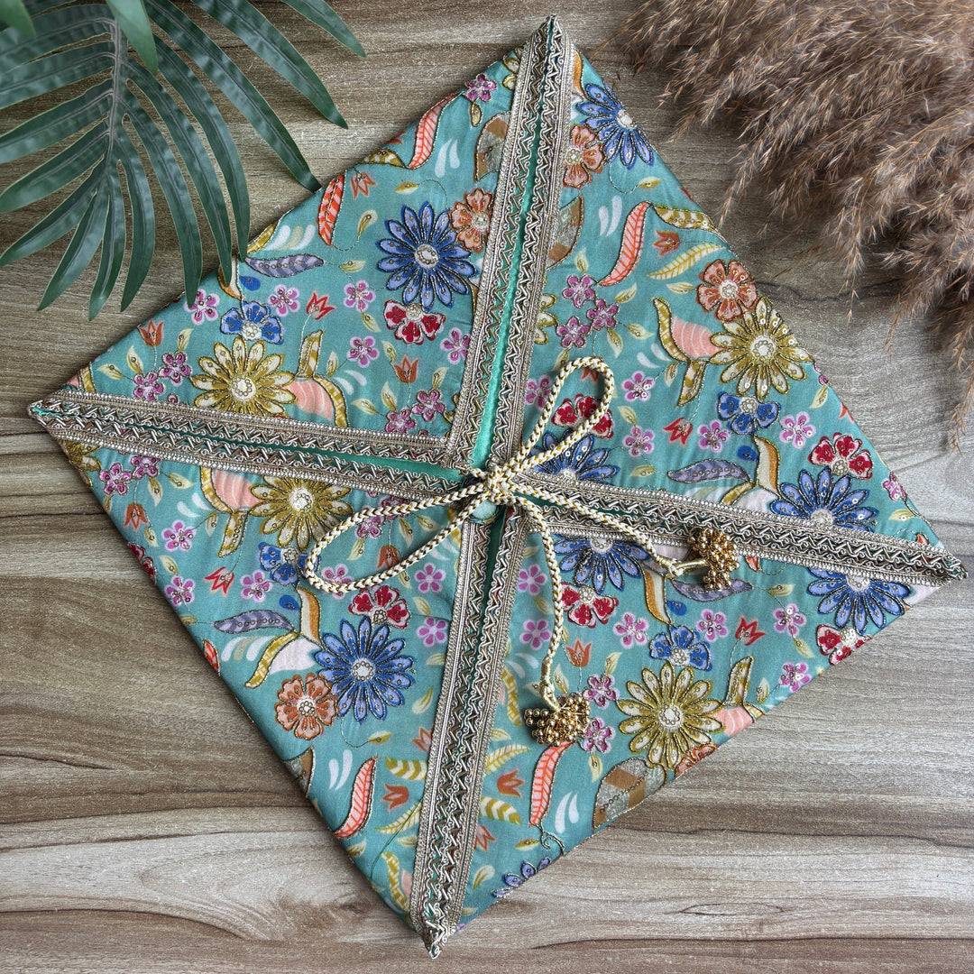 Floral Luxe Sari Wrap - Trousseau pouch