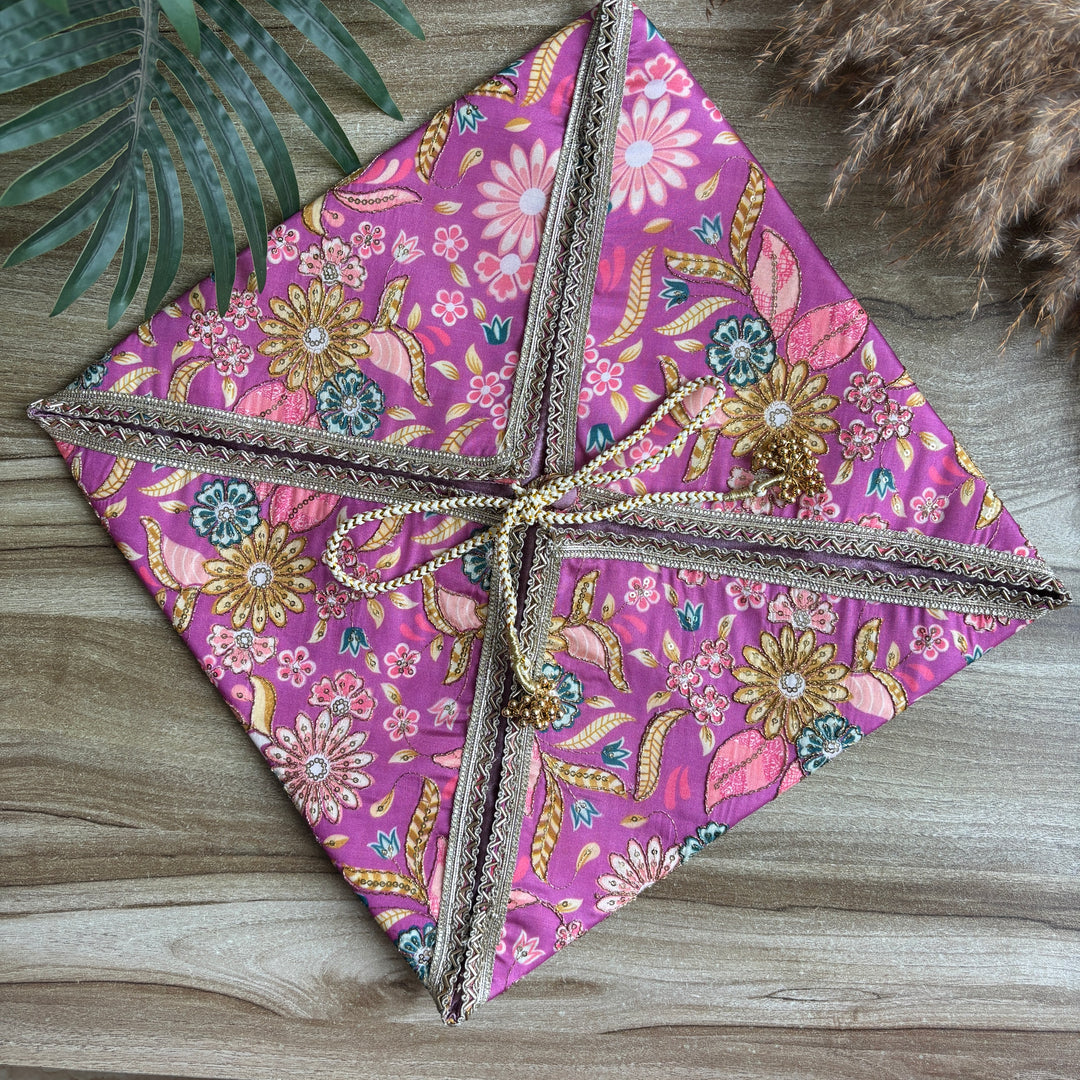 Floral Luxe Sari Wrap - Trousseau pouch