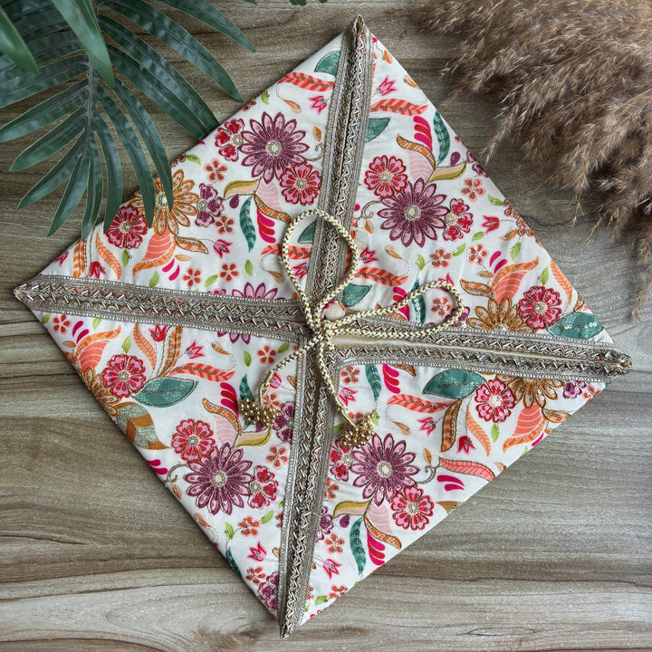Floral Luxe Sari Wrap - Trousseau pouch
