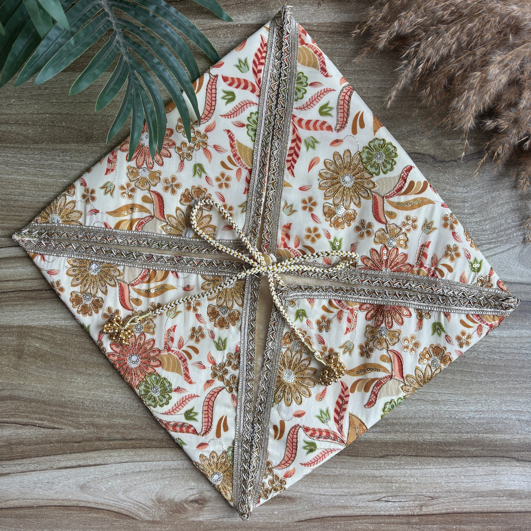 Floral Luxe Sari Wrap - Trousseau pouch