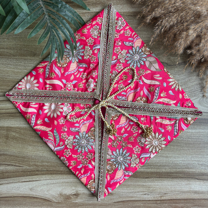 Floral Luxe Sari Wrap - Trousseau pouch