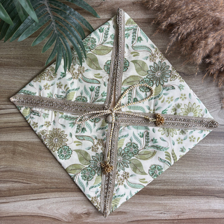 Floral Luxe Sari Wrap - Trousseau pouch