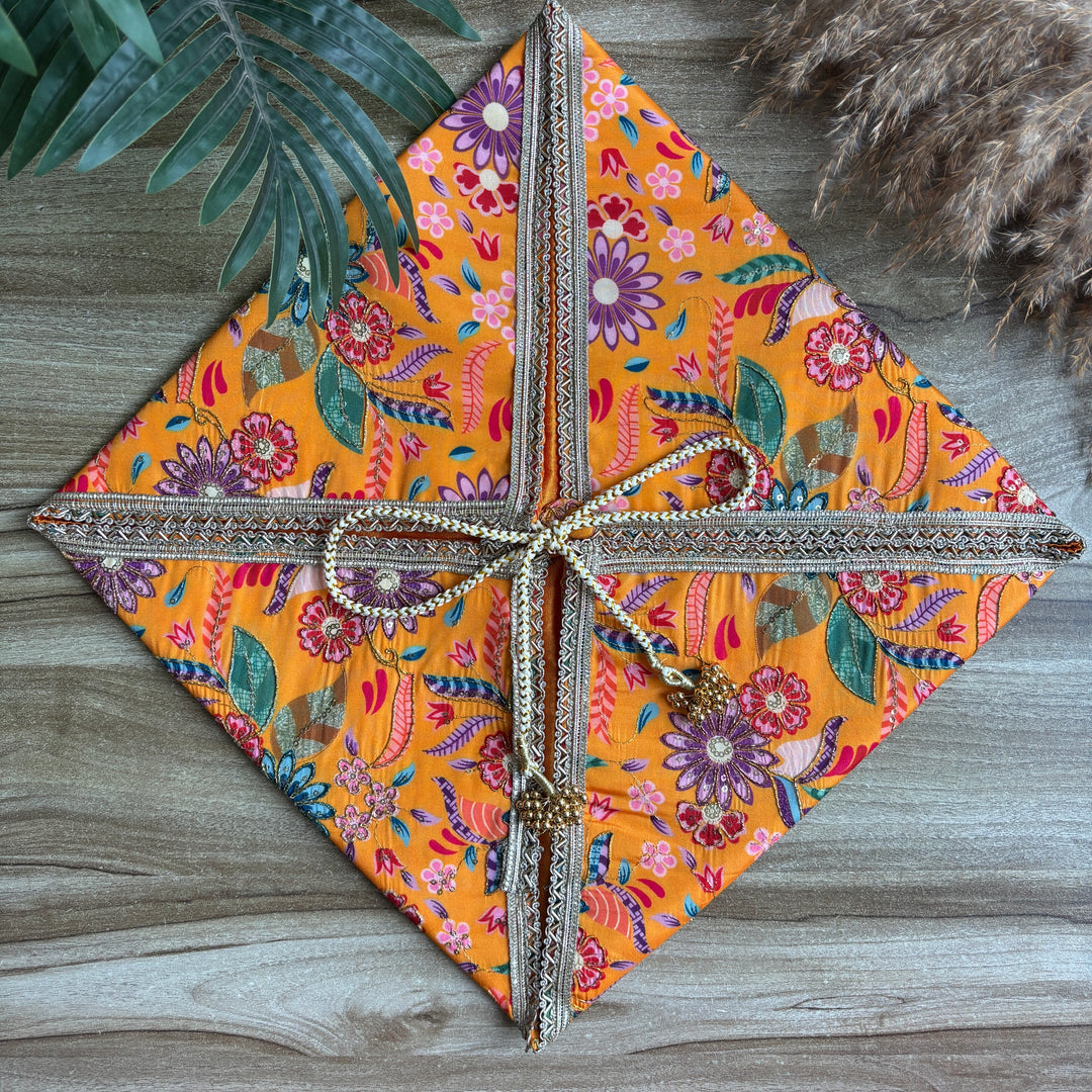 Floral Luxe Sari Wrap - Trousseau pouch