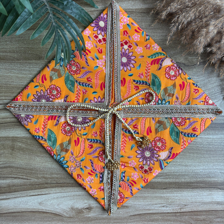 Floral Luxe Sari Wrap - Trousseau pouch