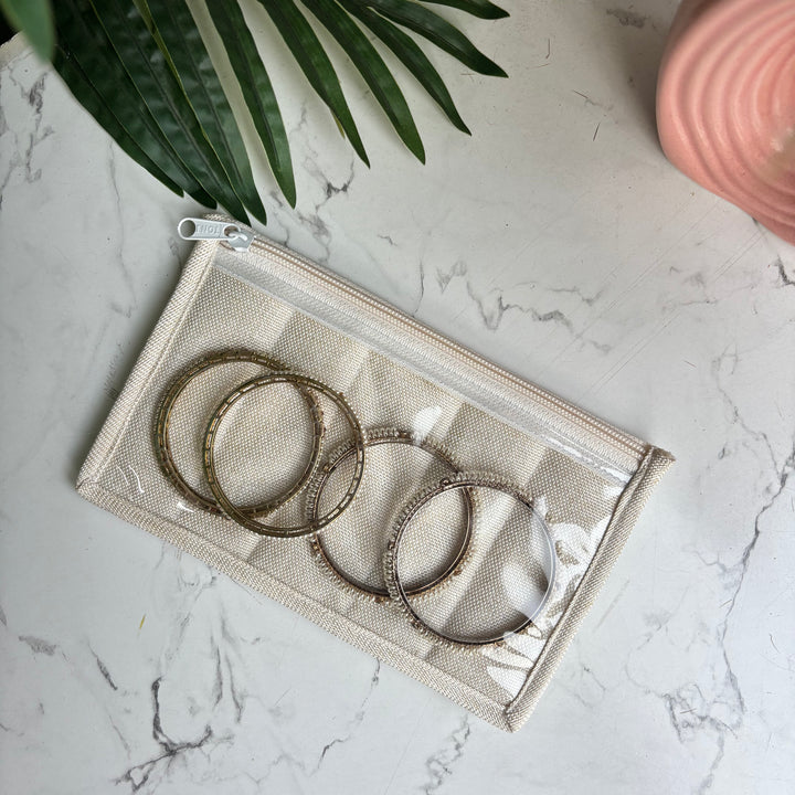 Jute Stand - alone long accessory pouches - Set of 6