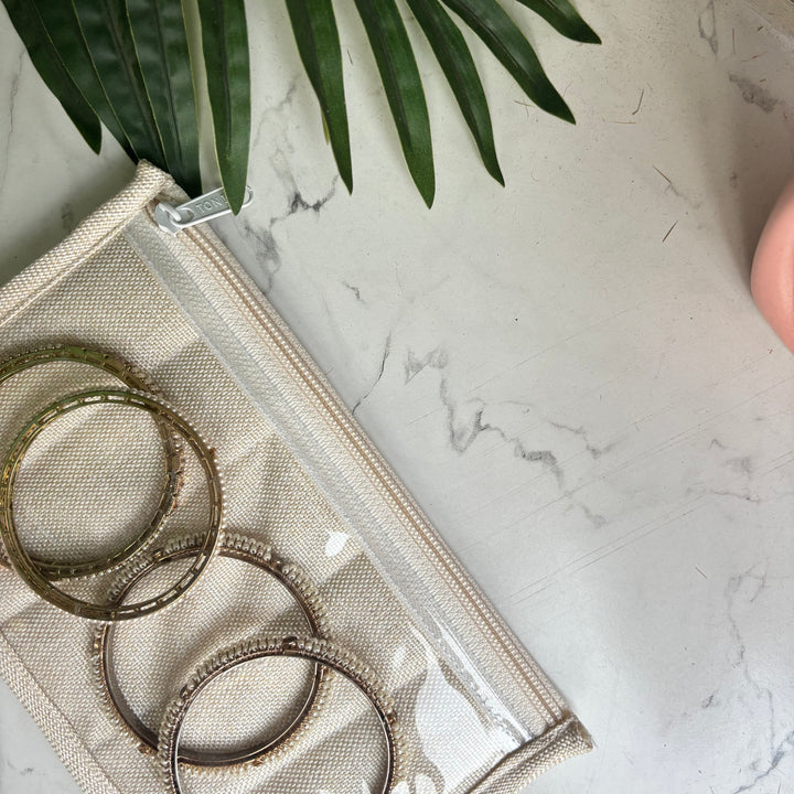 Jute Stand - alone long accessory pouches - Set of 6