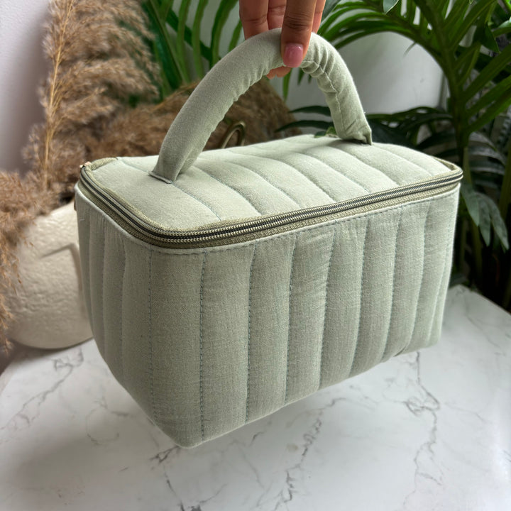 Luxe quilted travel pouch